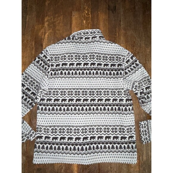 Chubbies Half Zip Fleece Pullover Men Large Gray Black Winter Snowflakes Warm - Picture 5 of 5